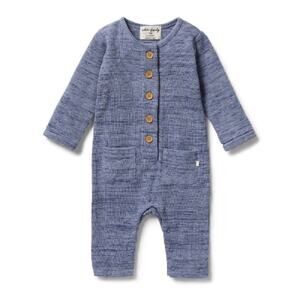 Wilson & Frenchy Organic Waffle Growsuit 3-6M Blue